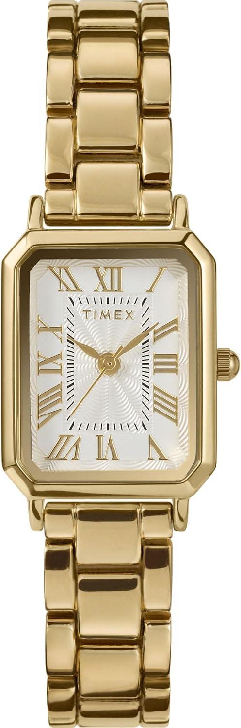 Timex Women's Dress 21mm Watch - Gold-Tone Strap White Dial
