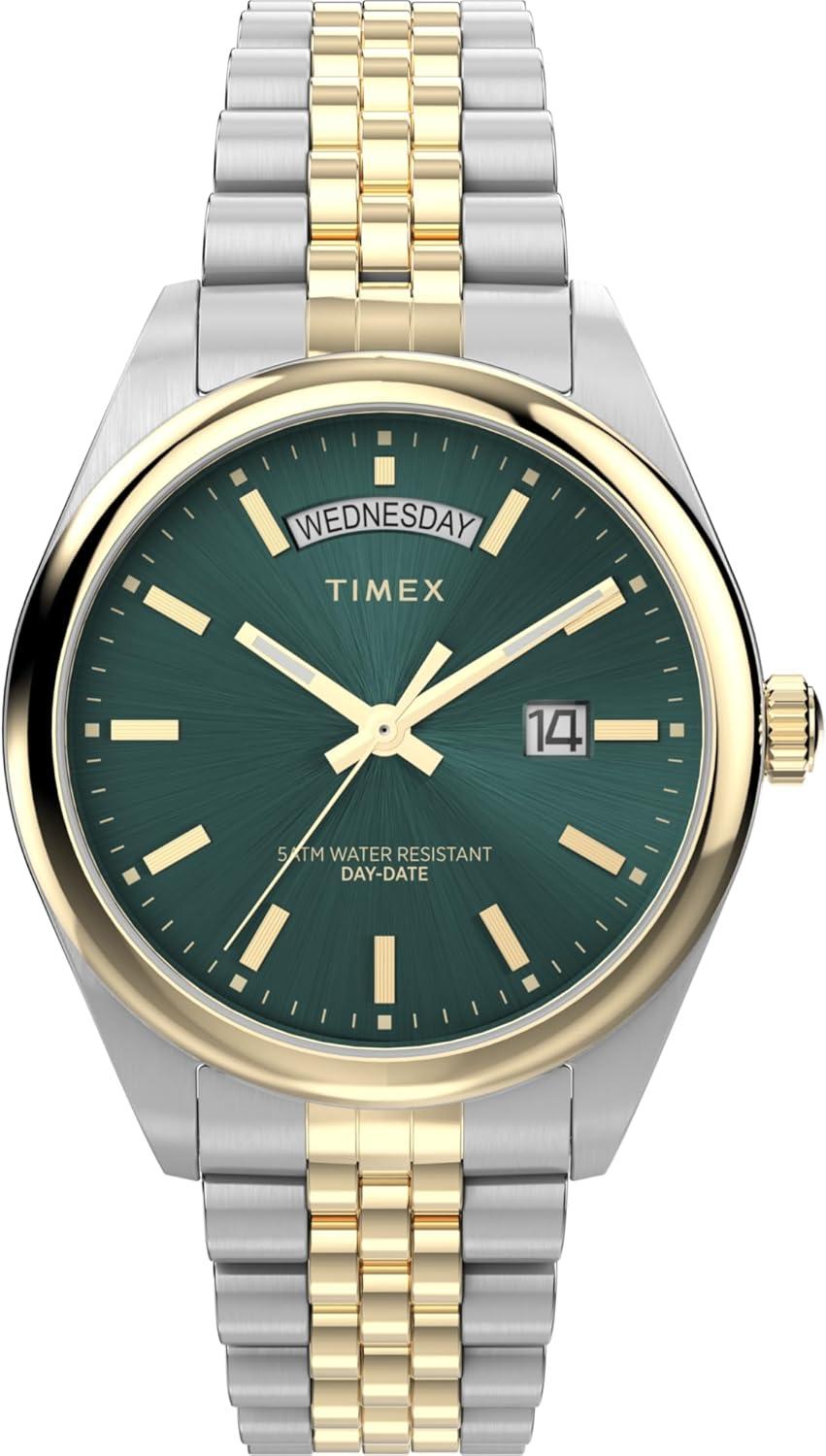 Timex Men's Legacy 41mm Watch - Two-Tone Bracelet Green Dial