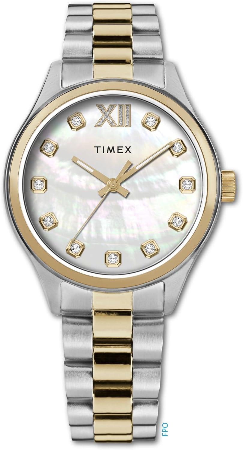 Timex Women's Legacy 34mm Watch - Two-Tone Bracelet Mother of Pearl Dial