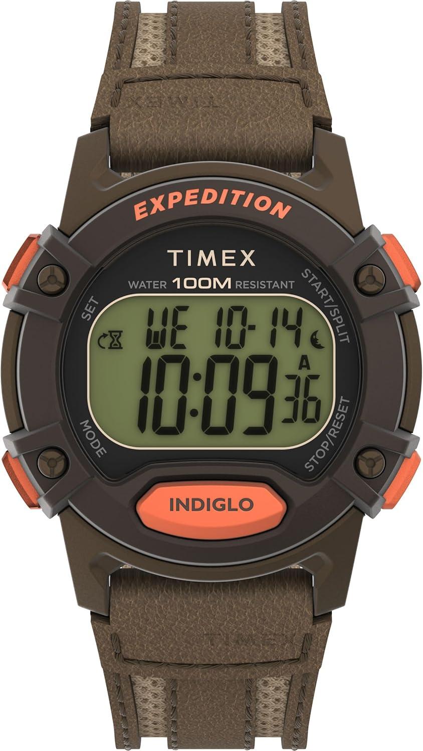 Timex Men's Expedition CAT5 41mm Watch - Brown Strap Digital Dial