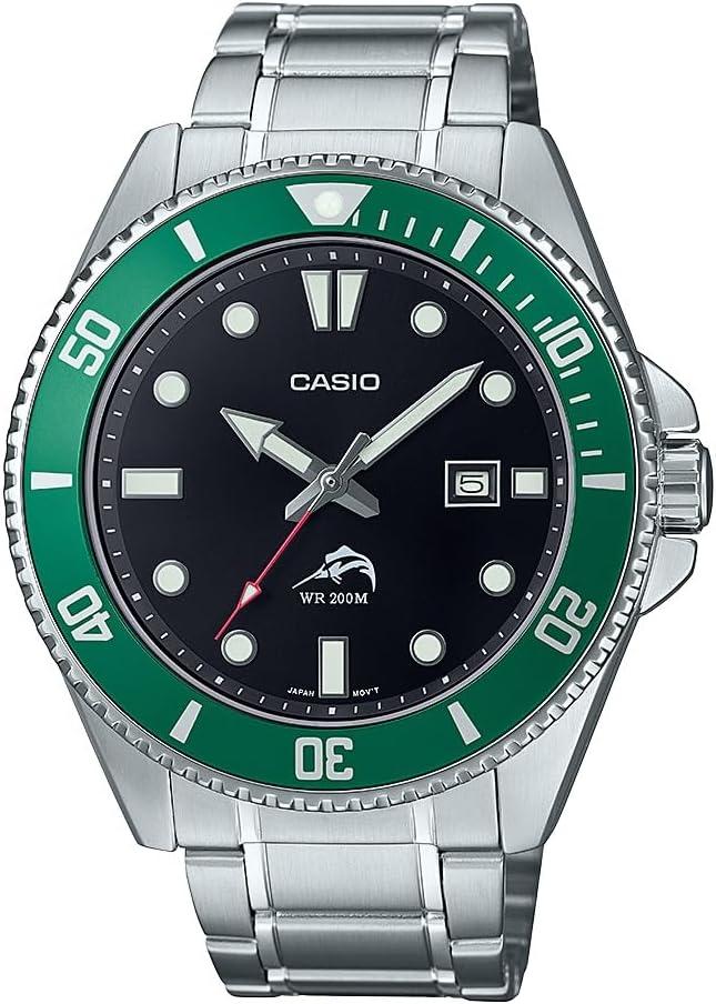 Casio MDV106 Series Unisex Analog Watch | Green/Silver | 200M Water Resistant
