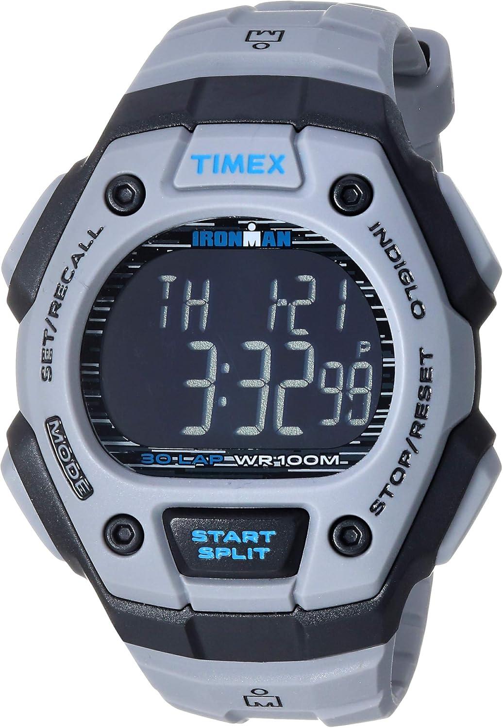 Timex Men's TW5M24300 Ironman Classic 30 Gray/Black Resin Strap Watch
