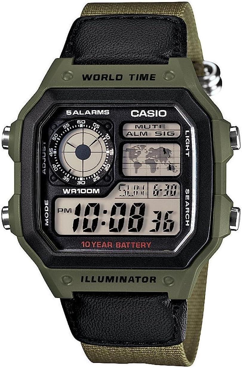 Casio Men's AE1200WHB-3BV 10 Year Battery Watch