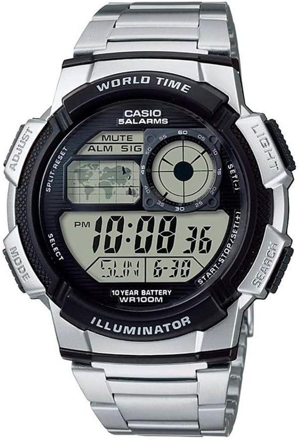 Casio AE1000WD Series Men's Digital Watch - Silver