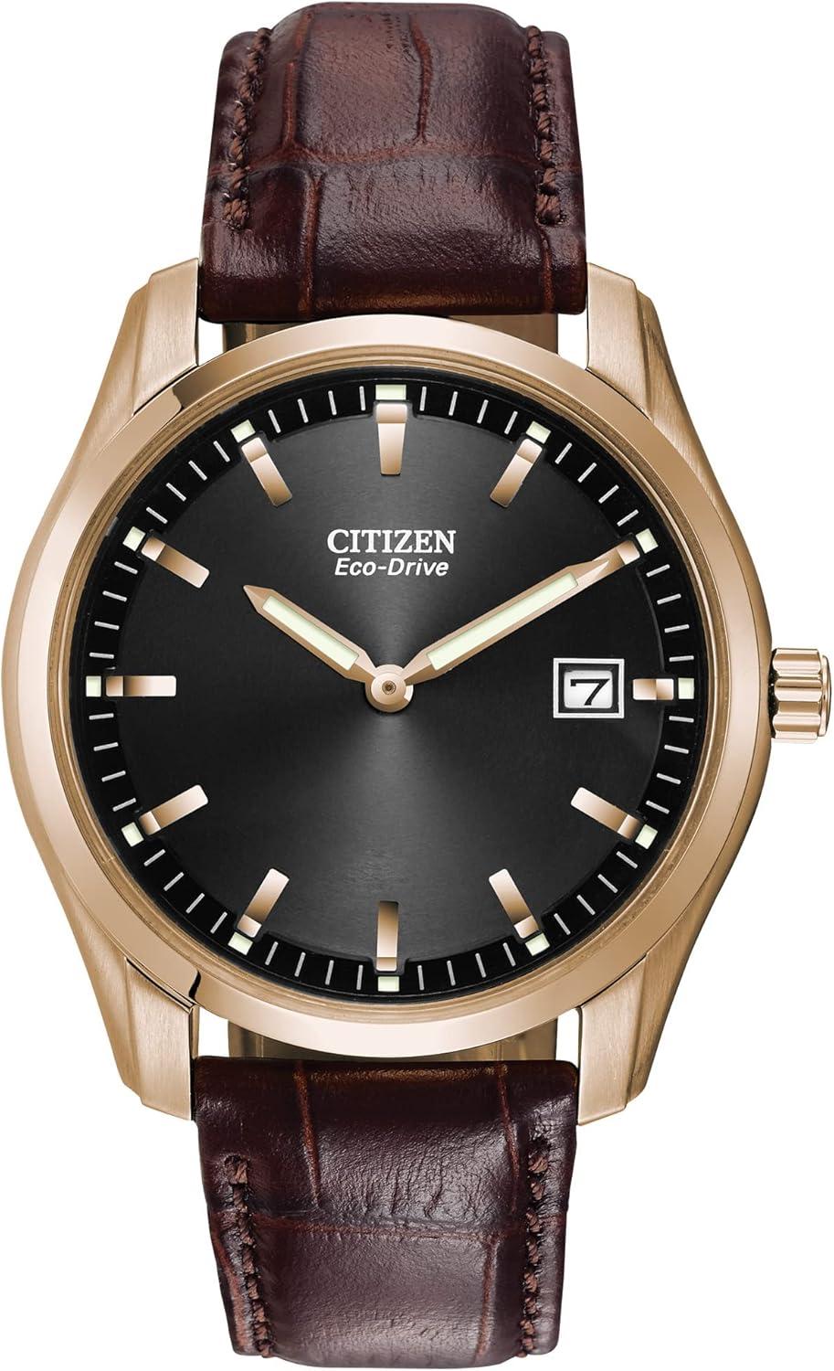 Citizen Men's Classic Eco-Drive Leather Strap Watch: Timeless Elegance