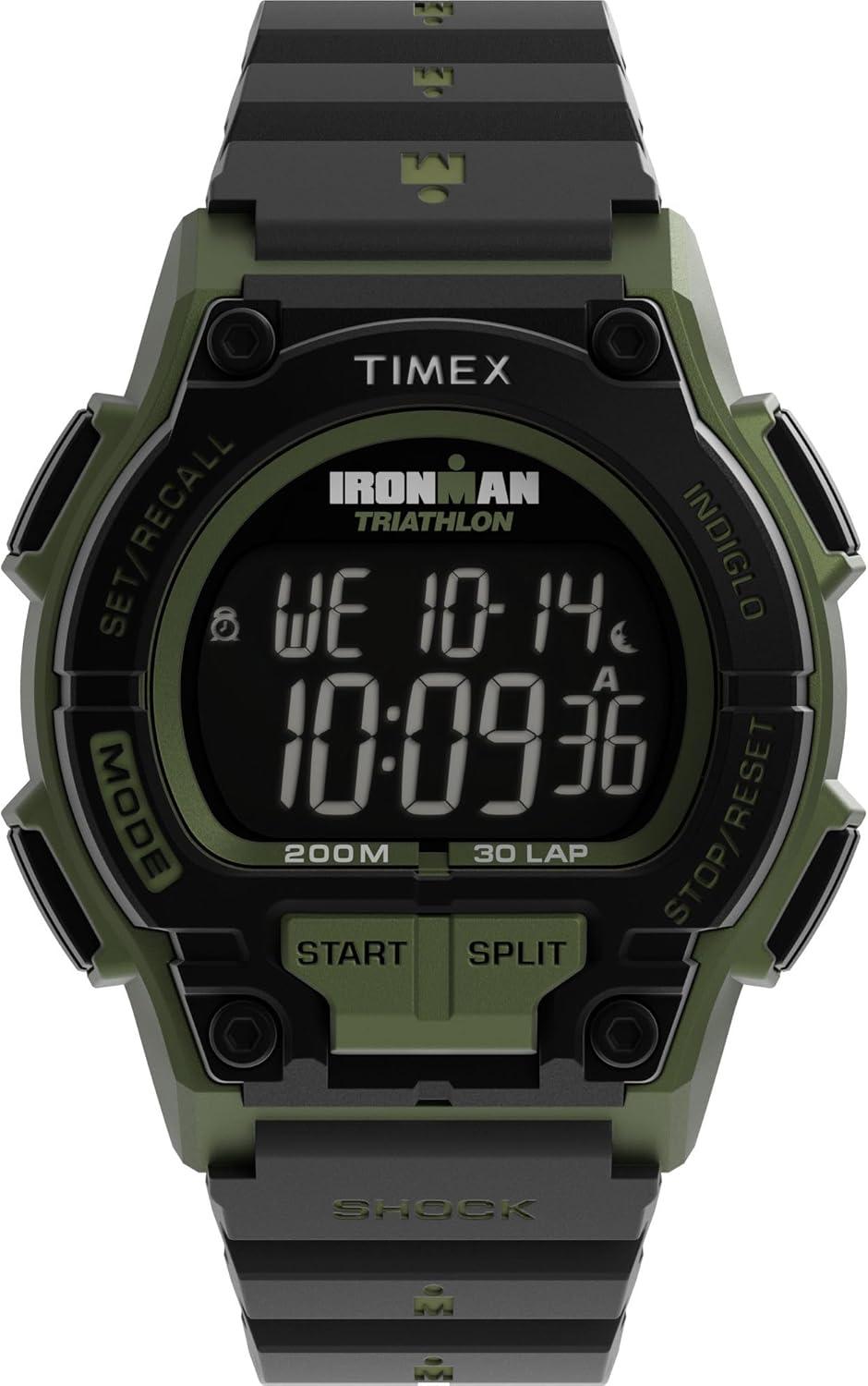 Timex Men's Ironman Shock Endure 42mm Watch - Black Strap Digital Dial Green Case