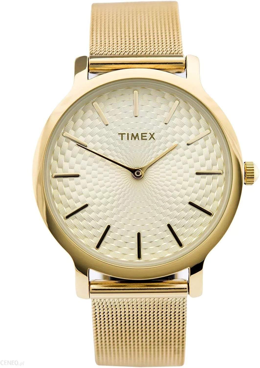 Timex Women's TW2R36100 Metropolitan Skyline Gold-Tone Stainless Steel Mesh Bracelet Watch
