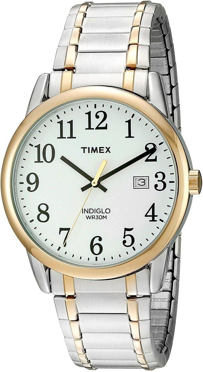 Timex Men's Easy Reader 38mm Watch – Two-Tone Case White Dial