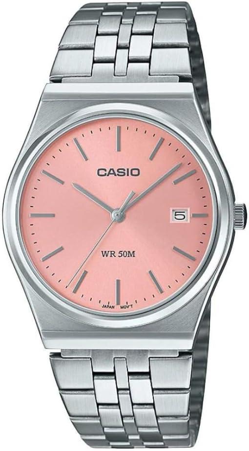 Casio MTP-B145D-4AV Men's Vintage Stainless Steel Pink Dial Watch