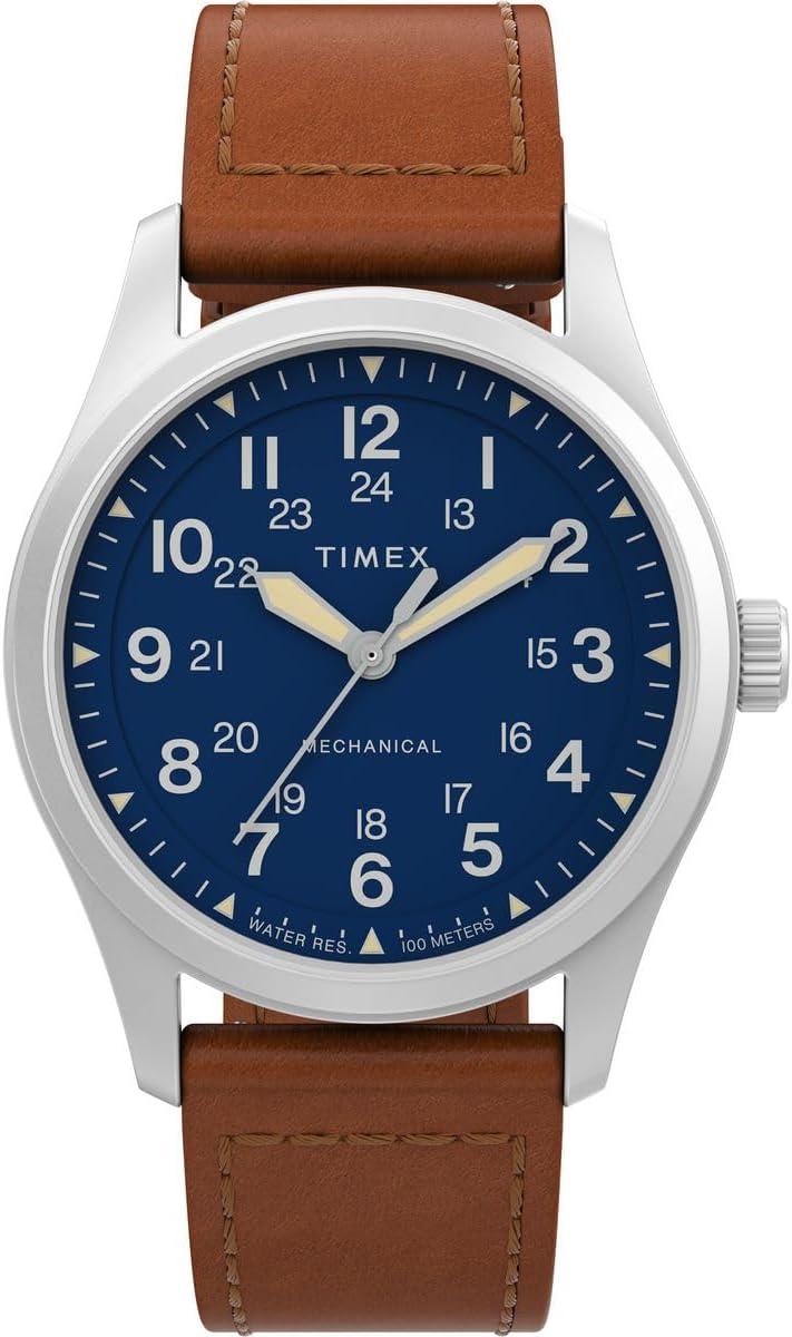 Timex Men's Analogue Mechanical Hand Wind Watch with Leder Strap TW2V00700