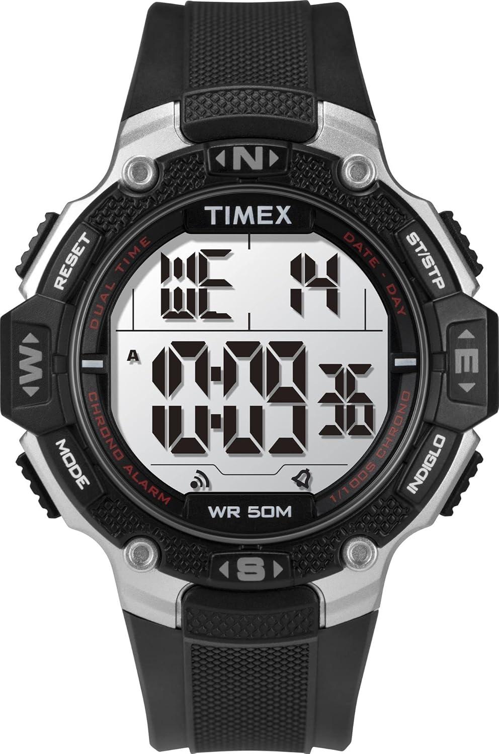 Timex Men's DGTL Rugged 46mm Watch – Gray & Black Case with Black Resin Strap