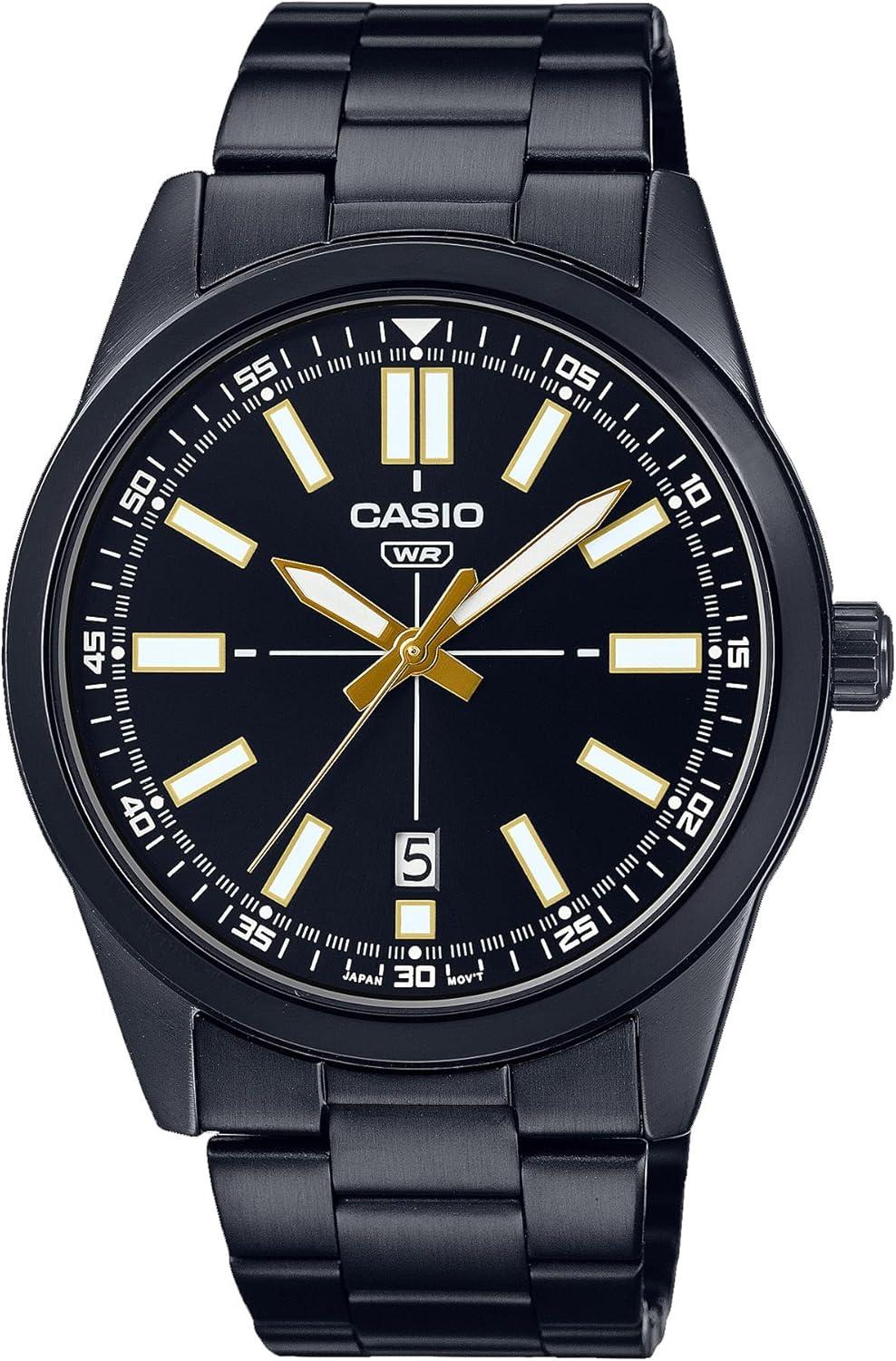 Casio MTP-VD02B-1E Men's Black IP Stainless Steel Sport Watch