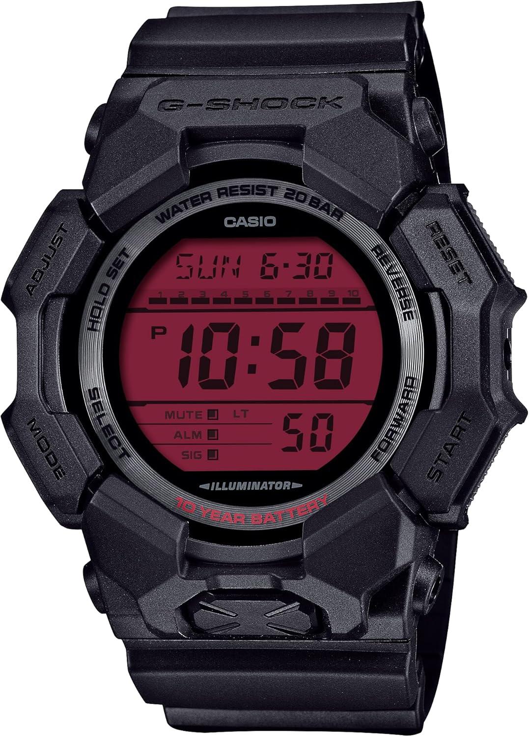Casio G-Shock Black Resin Red Digital Round Watch GD-010BBR-1