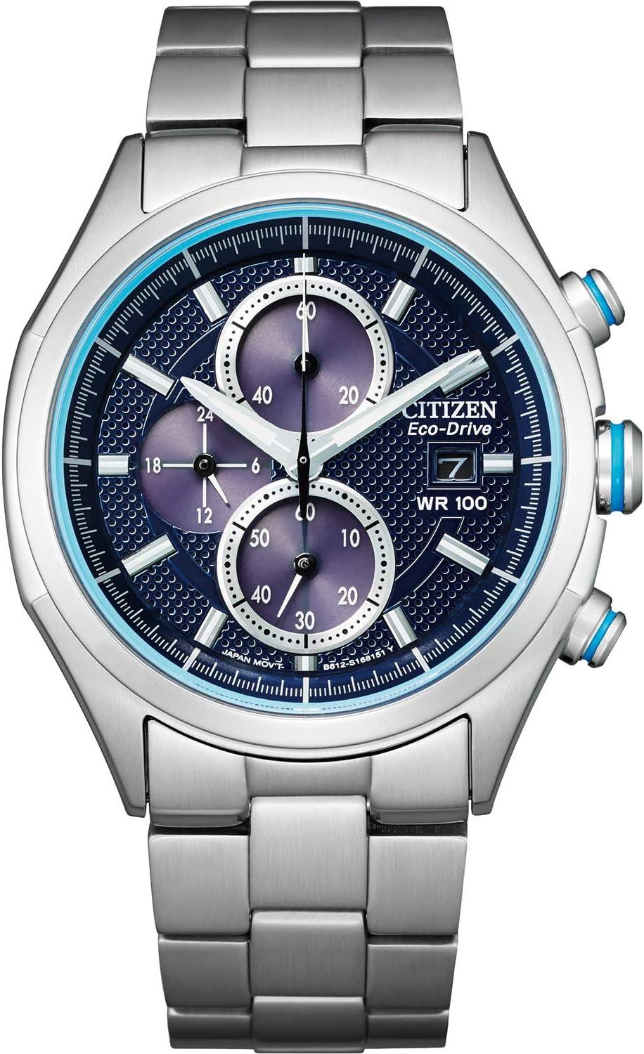 Citizen Men's Eco-Drive Weekender Chronograph Watch in Stainless Steel, Blue Dial