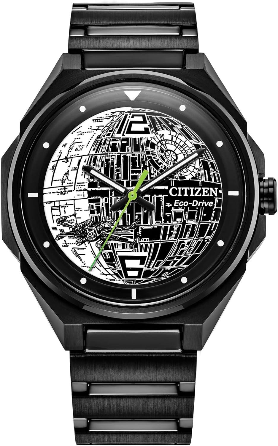 Citizen Men's Eco-Drive Star Wars Death Star Black IP Stainless Steel Watch