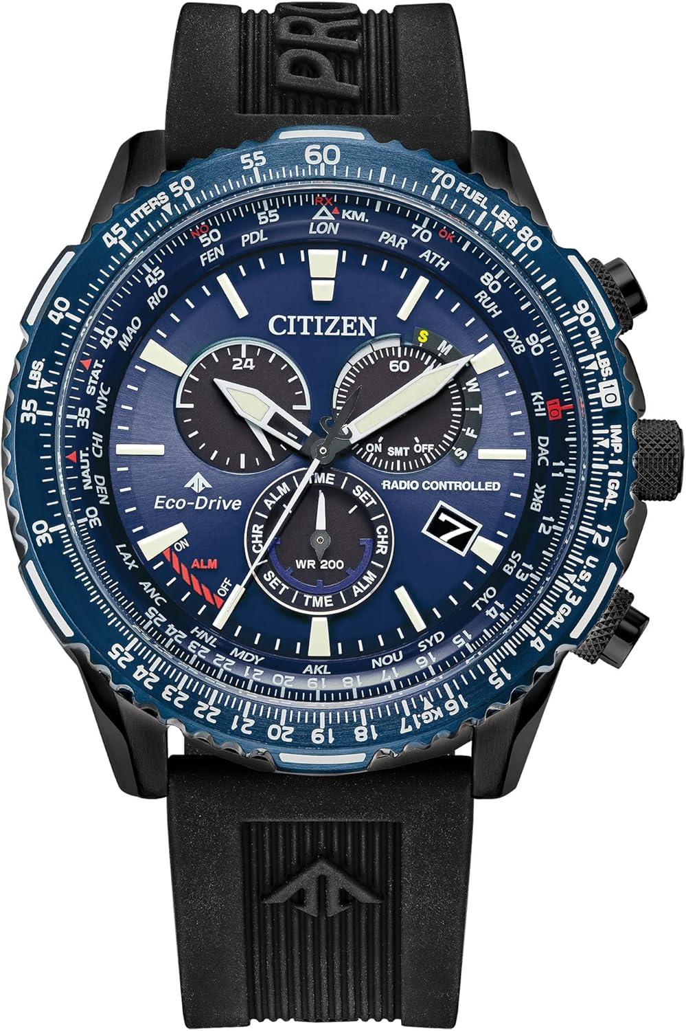 Citizen Eco-Drive Pilot Chronograph Watch with Atomic Timekeeping