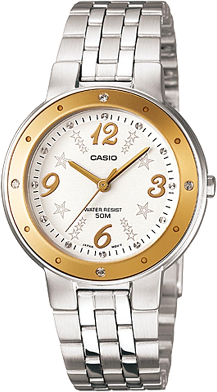 Casio Women's LTP1318D-9AV Silver Stainless-Steel Quartz Watch with White Dial