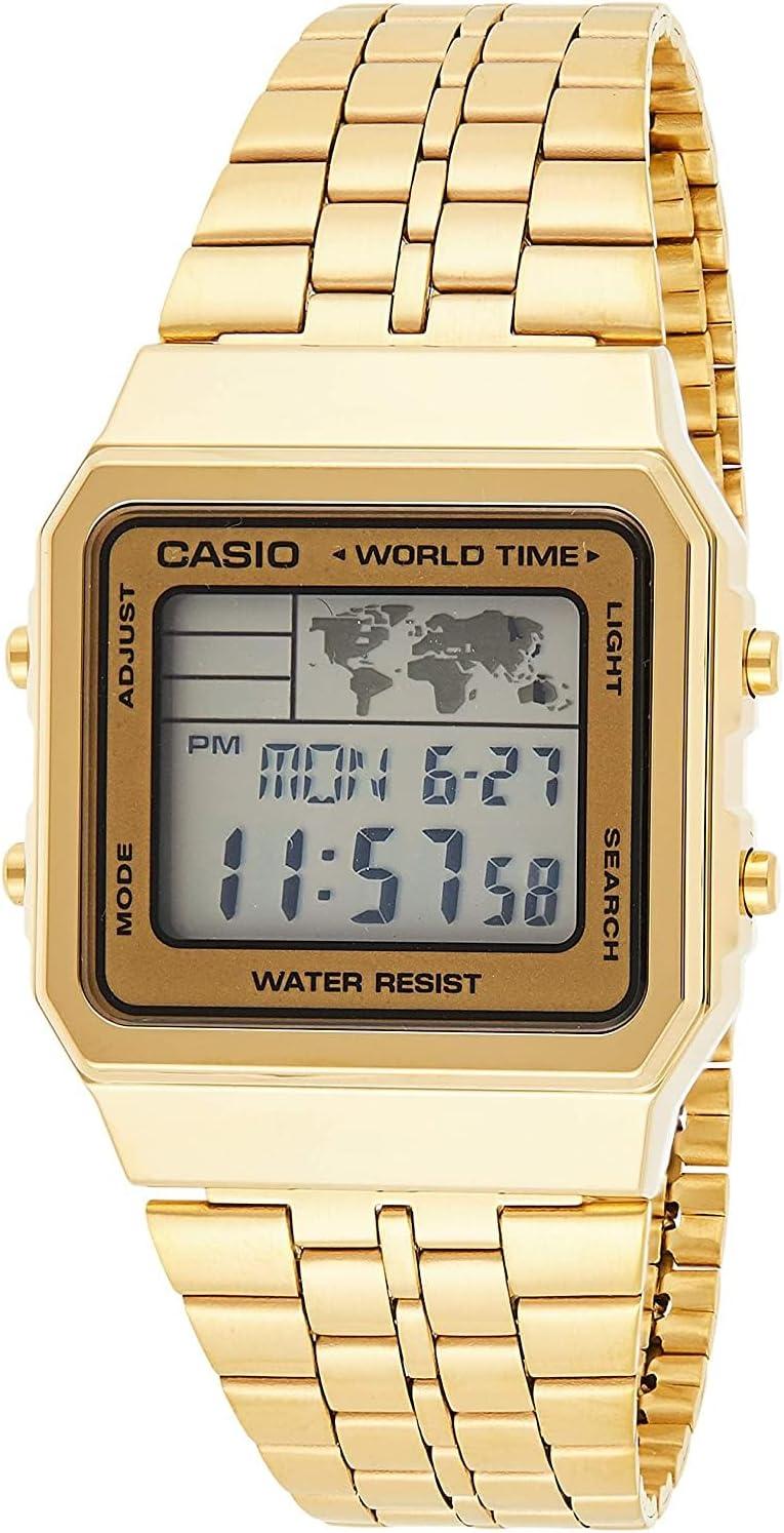 Casio A500WGA-9D Men's Vintage Collection Gold Tone Digital Watch