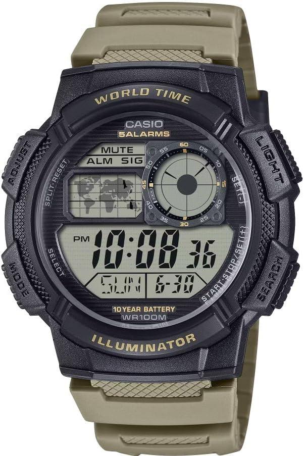 Casio AE-1000W Series Digital Watch - Black/Tan