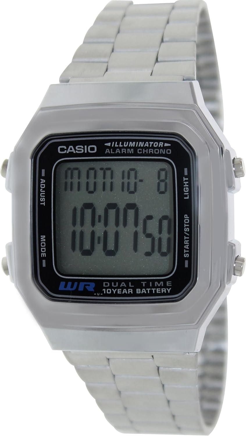 Casio Men's Vintage A178WA-1A Silver Stainless-Steel Quartz Watch