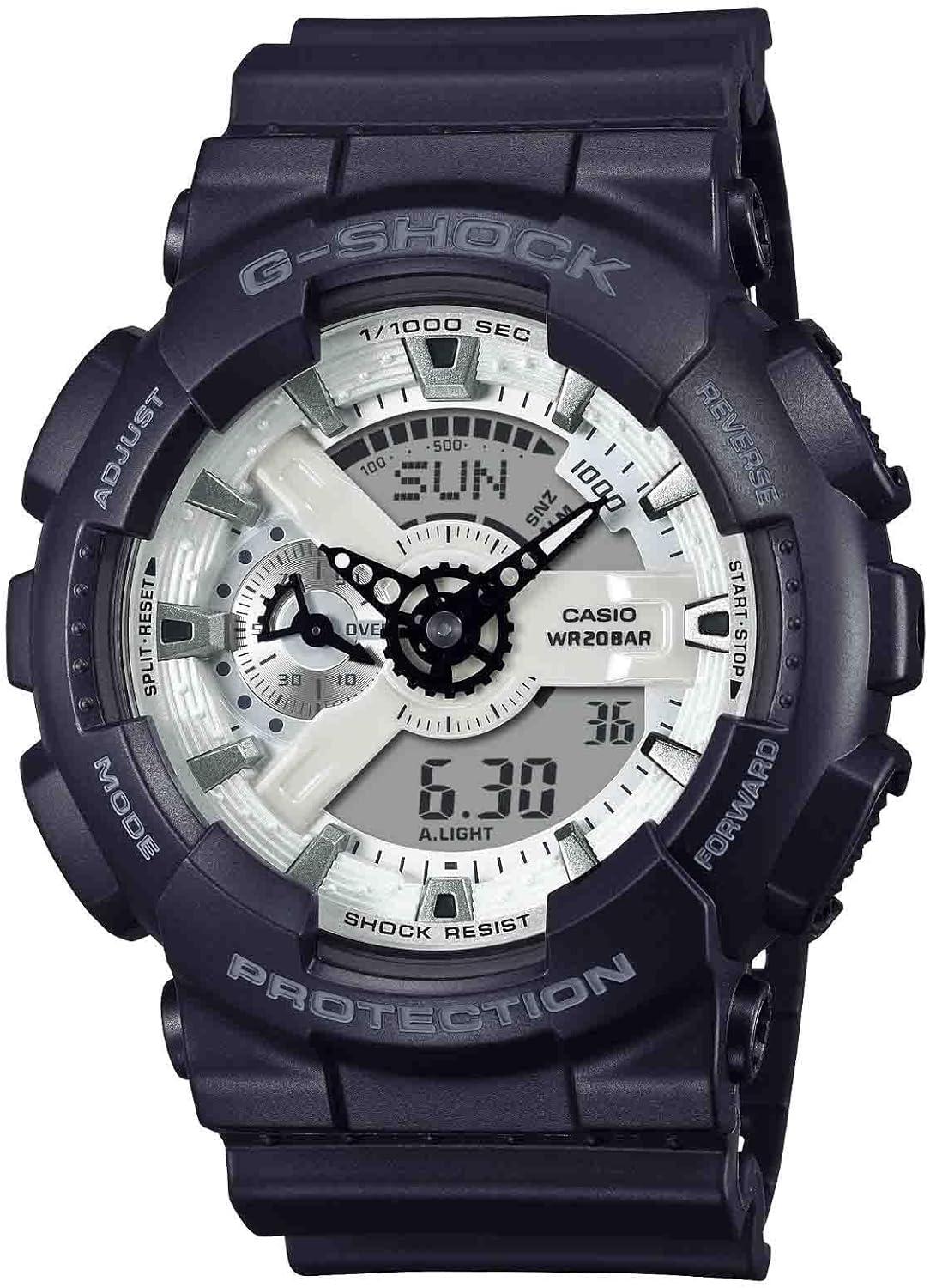 Casio G-Shock Brilliant White Dial Black Resin Watch GA110WD-1A