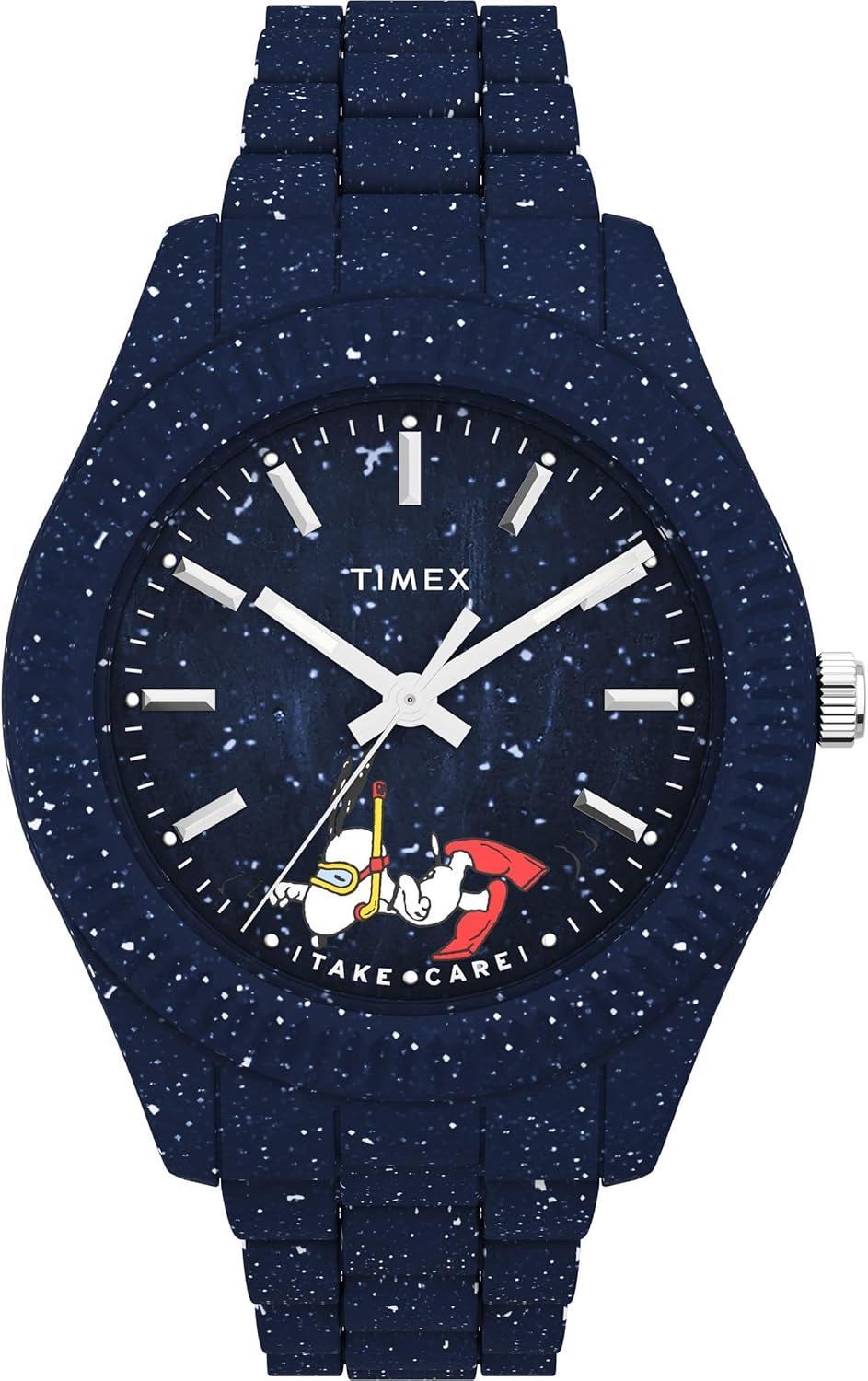Timex Men's Waterbury Ocean x Peanuts 41mm Watch - Blue Bracelet Blue Dial