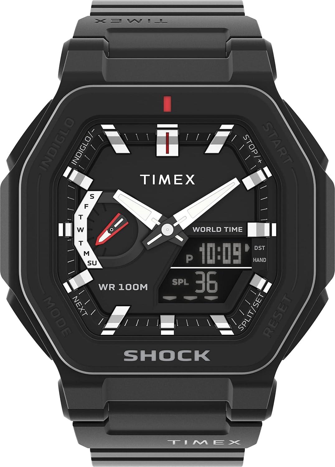 Timex 45 mm Command Encounter Resin Strap Watch Black One Size