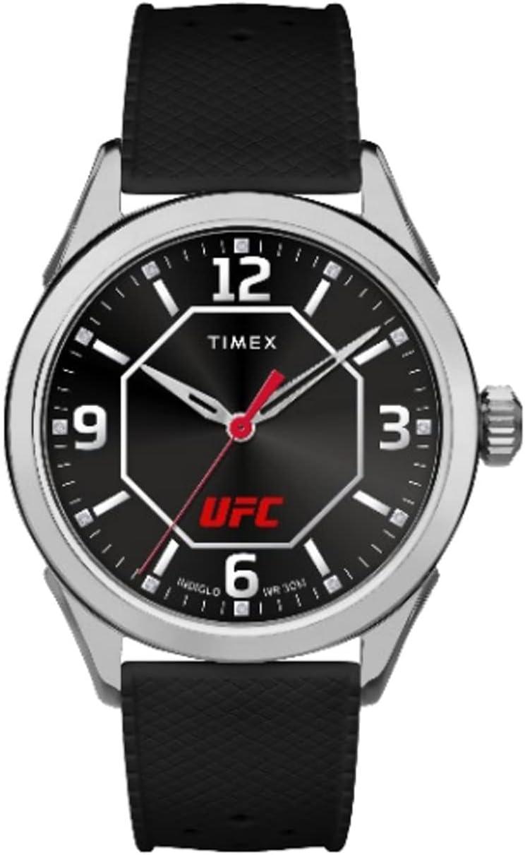 Timex UFC Men's Athena 42mm Watch - Black Strap Black Dial Silver-Tone Case