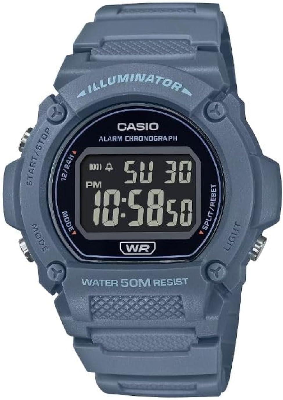 Casio W219HC Series Men's Digital Watch - Blue/Black