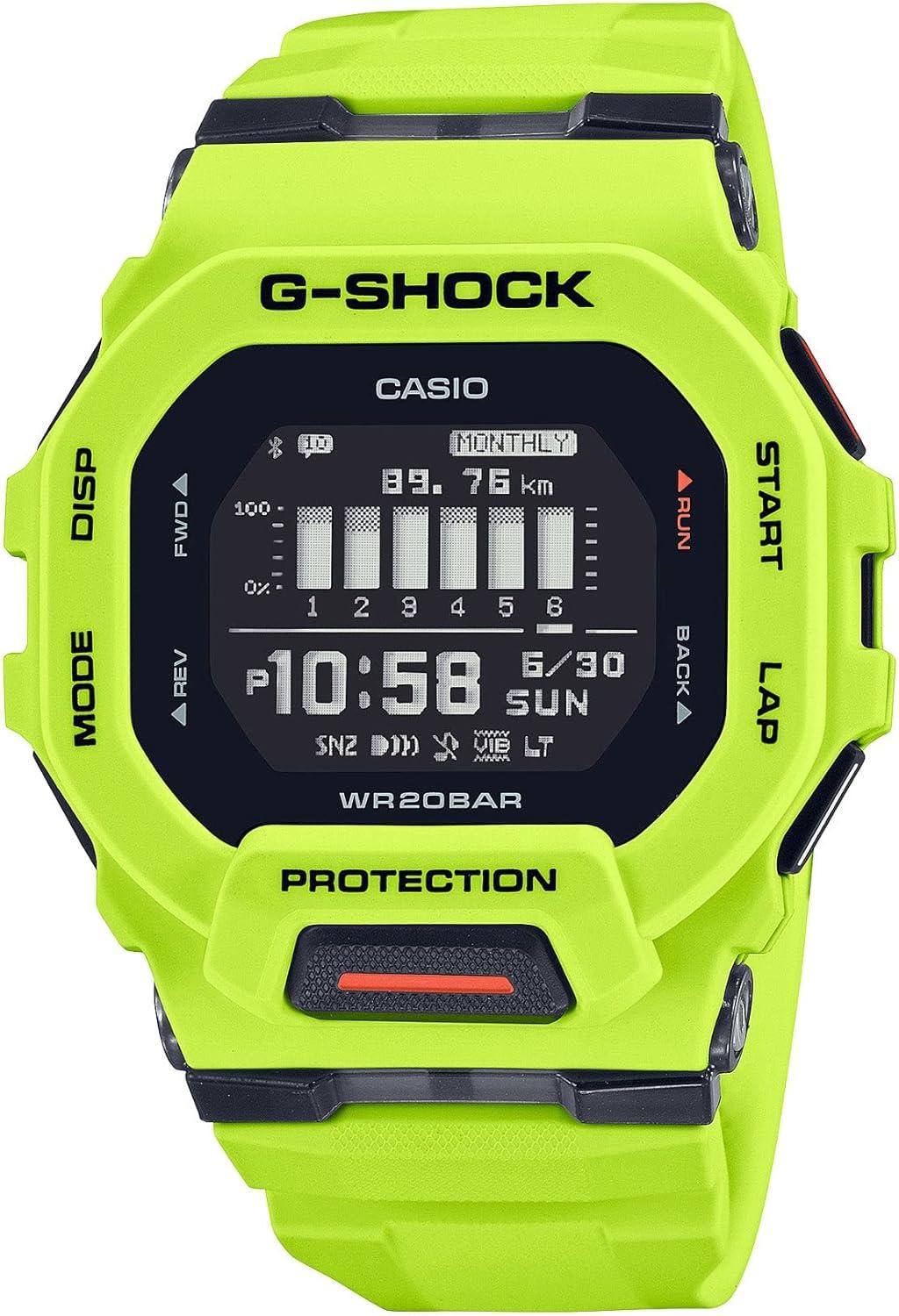 Casio G-Shock G-Squad Move Digital Connected Lime Green Fitness Watch GBD200-9