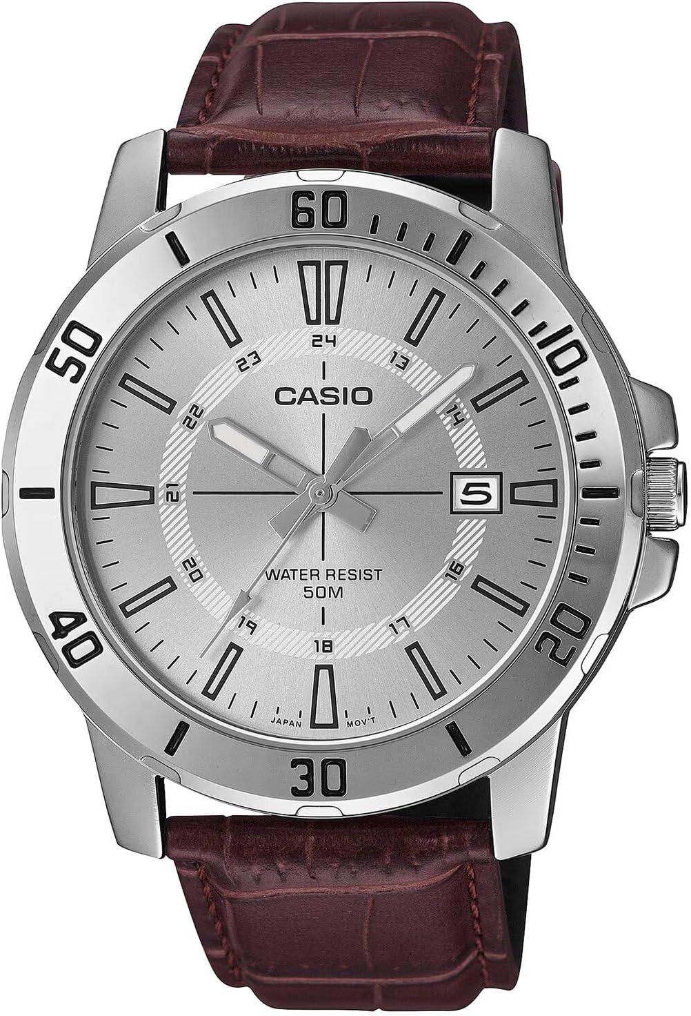 Casio MTP-VD01L-7CV Men's Enticer Leather Band Watch
