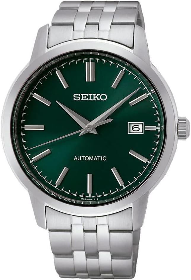Seiko Men Analog Automatic Watch with Stainless Steel Strap SRPH89K1, Green, Bracelet