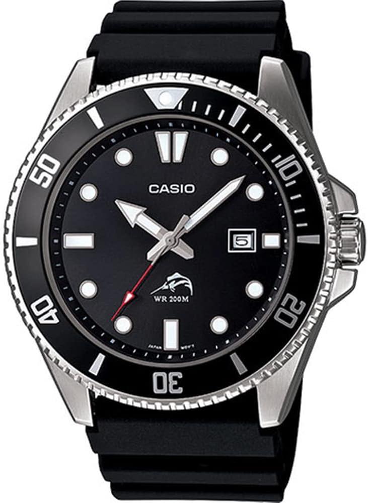 Casio MDV-106 Series Men's Watch - Black x Silver Diver Watch