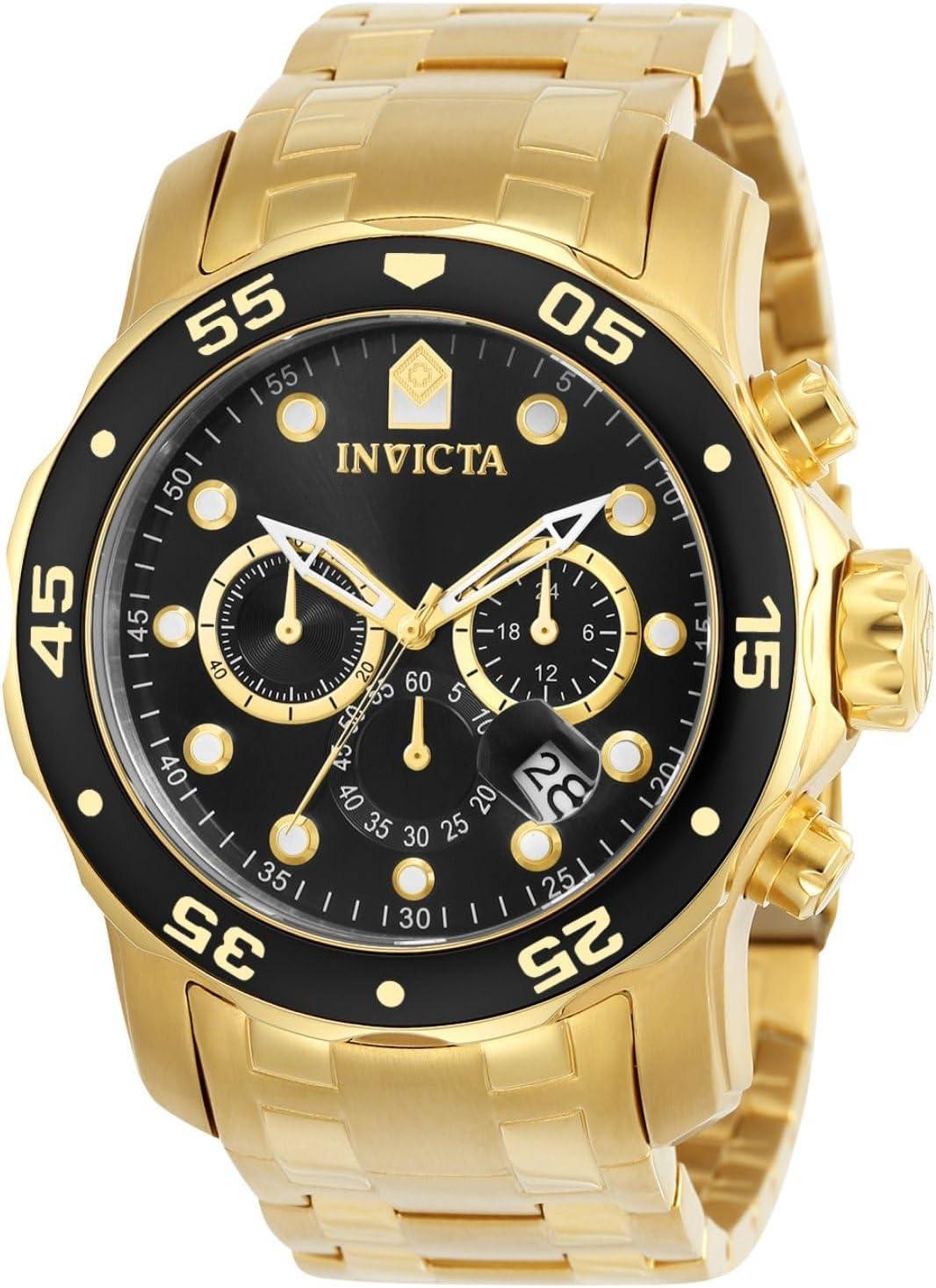 Invicta Men's 0072 Pro Diver Collection Chronograph 18k Gold-Plated Watch
