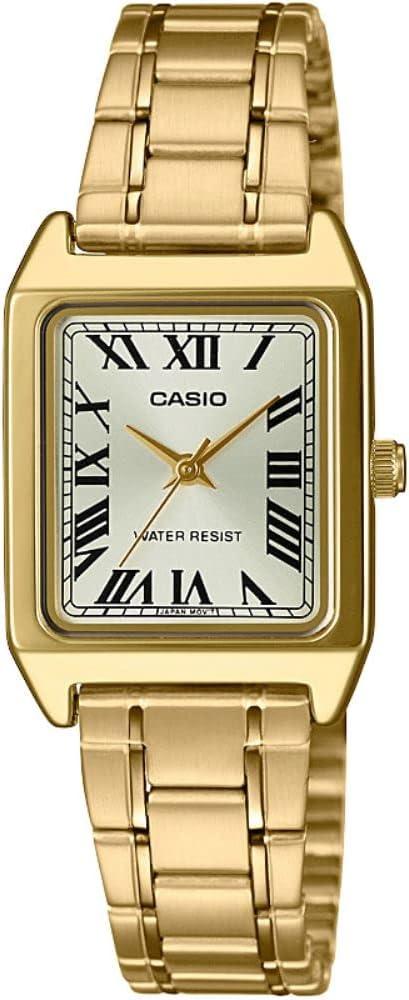 Casio LTP-V007G-9B Women's Rectangular Gold Tone Stainless Steel Dress Watch