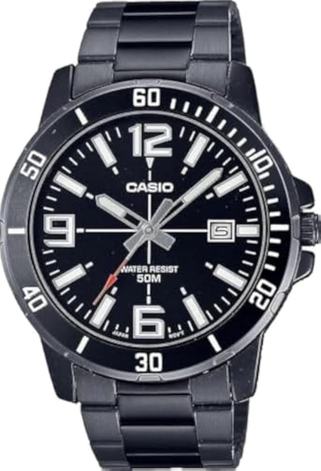 Casio MTP-VD01B-1BV Men's Enticer Black IP Stainless Steel Sporty Watch