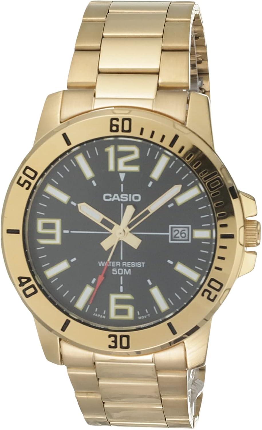 Casio Classic Gold-Tone Stainless Steel Band Date Indicator Watch