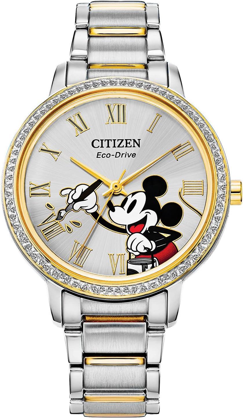 Citizen Eco-Drive Ladies' Mickey Mouse Crystal Watch - Model FE7044-52W