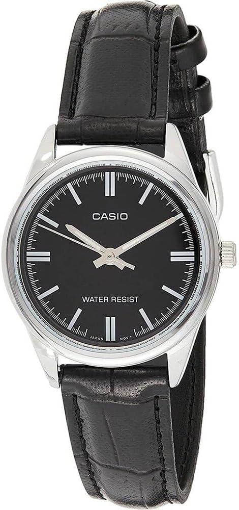 Casio Women's LTP-V005L-7A Silver Dial Genuine Leather Band Watch