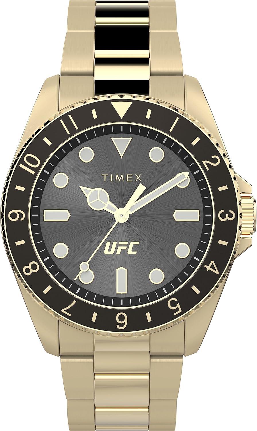 Timex UFC Men's Debut 42mm Watch - Gold-Tone Strap Black Dial Gold-Tone Case