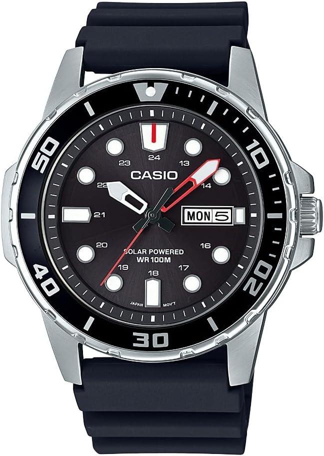Casio Men's Stainless Steel Quartz Resin Strap, Black, 22 Casual Watch (Model: MTPS110-1AV)