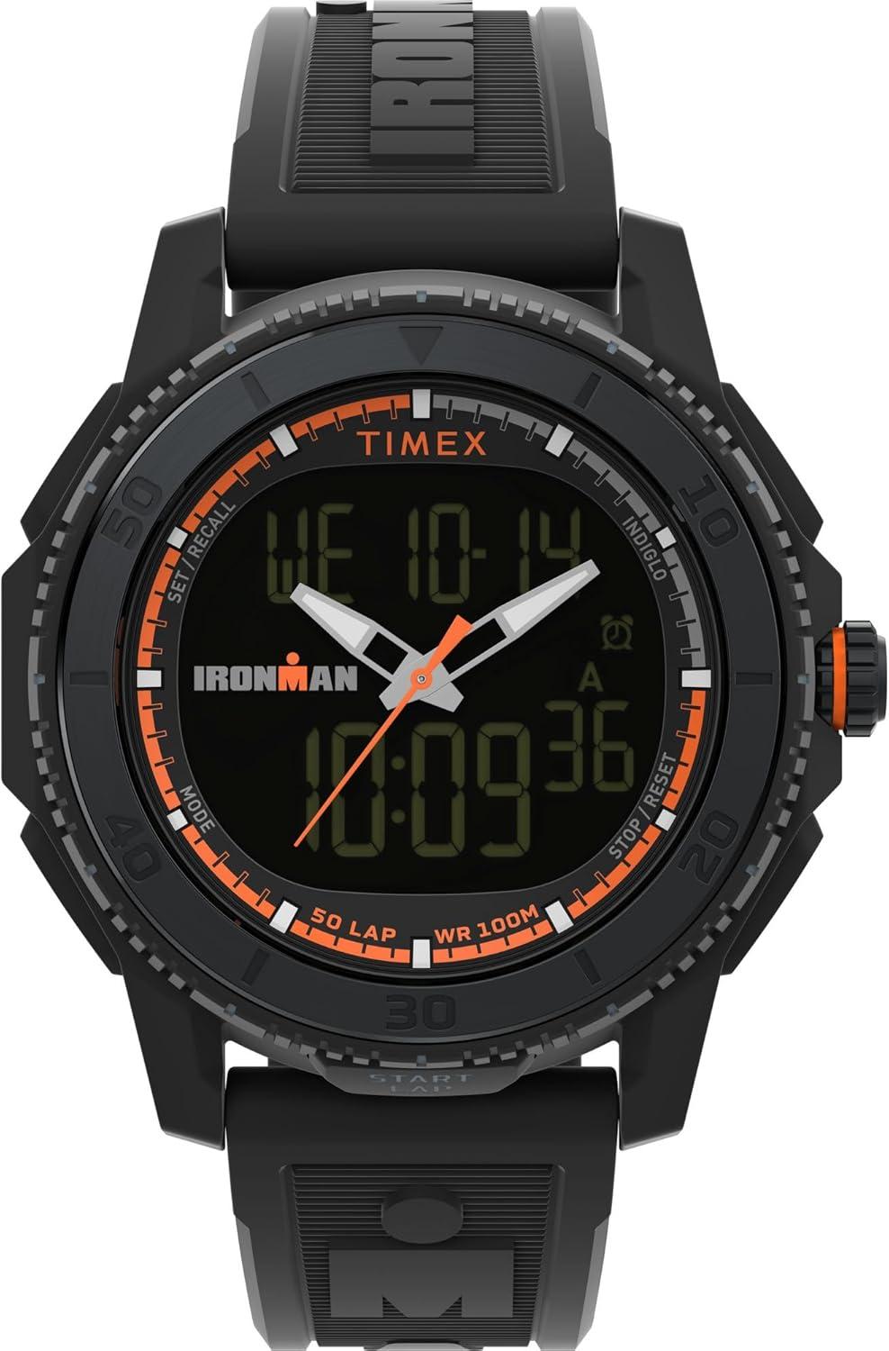 Timex Men's Ironman Triathlon Adrenaline Ana-digi 46mm Watch - Black Strap