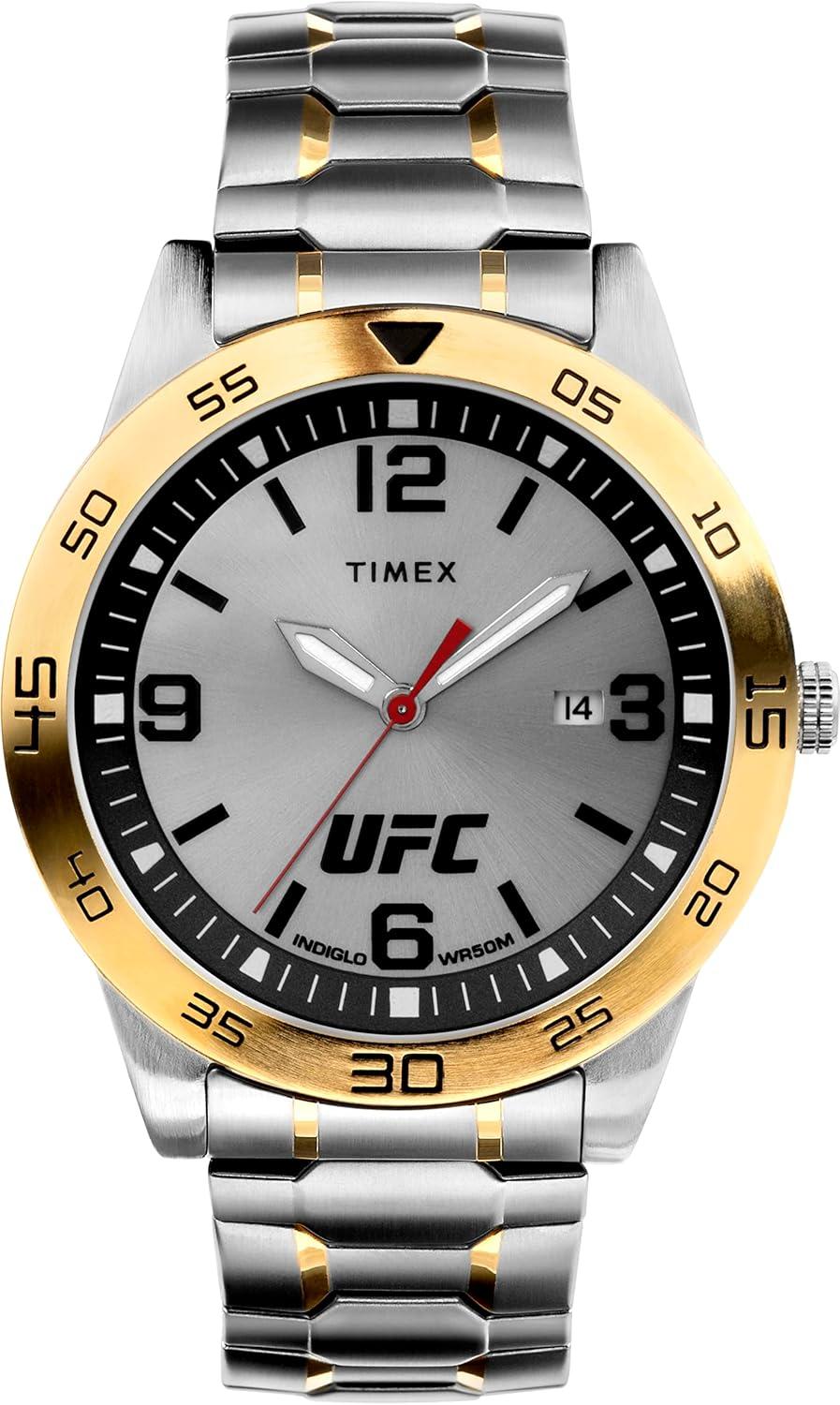 Timex UFC Men's Legend 42mm Watch - Two-Tone Strap Silver-Tone Dial