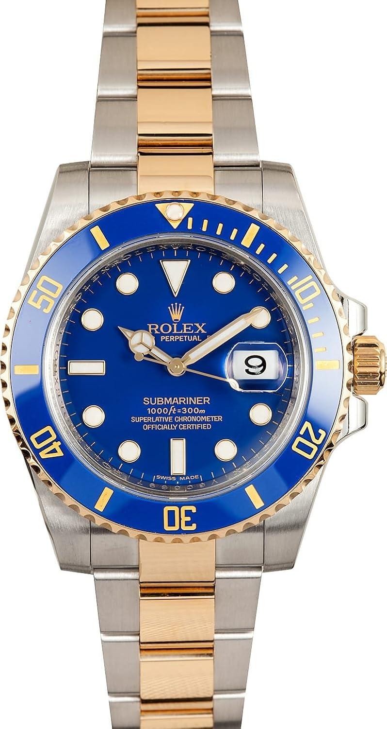 Rolex New Submariner 116613 Yellow Steel Gold Ceramic Blue