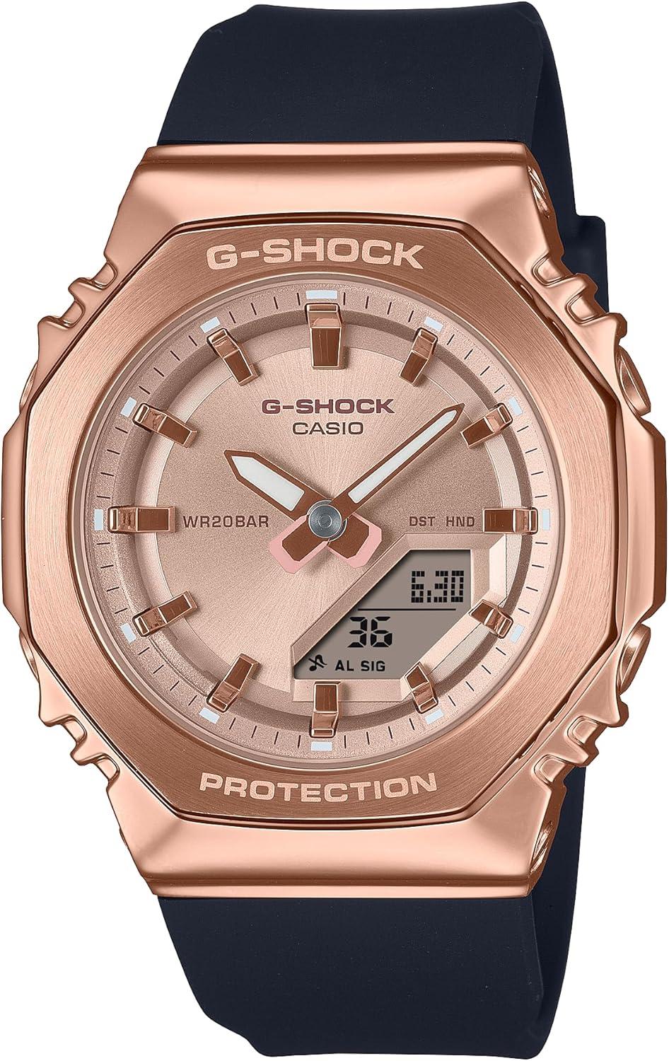 Casio G-Shock Rose Gold Black Octagonal Women's Watch GMS2110PG-1A4