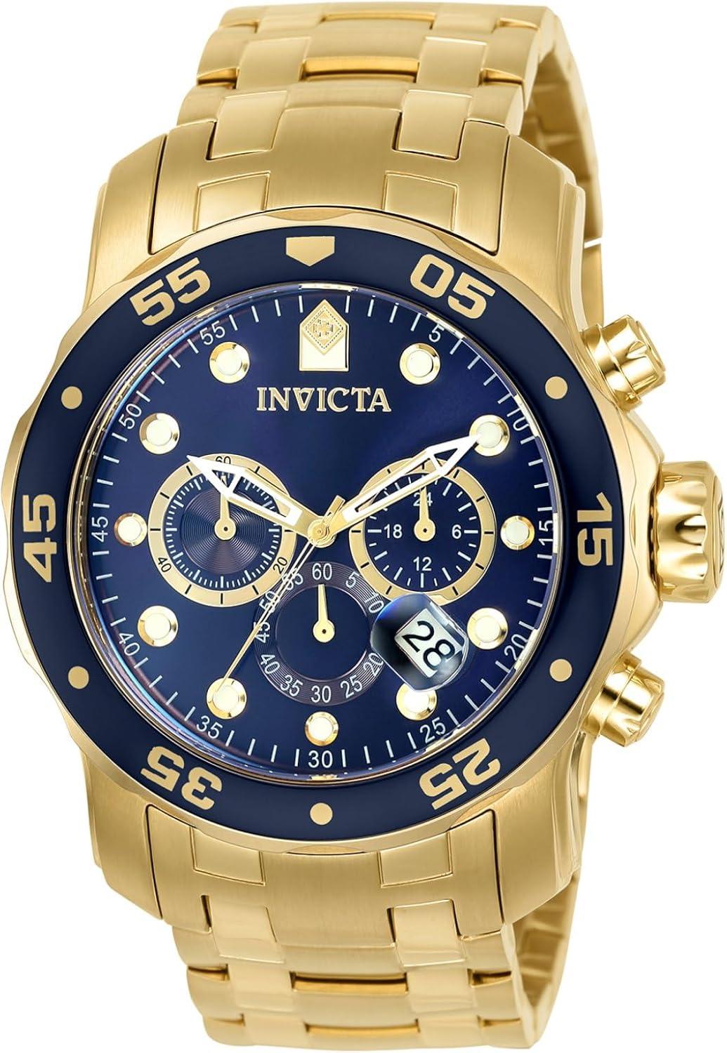 Invicta Men's 0073 Pro Diver Collection Chronograph 18k Gold-Plated Watch