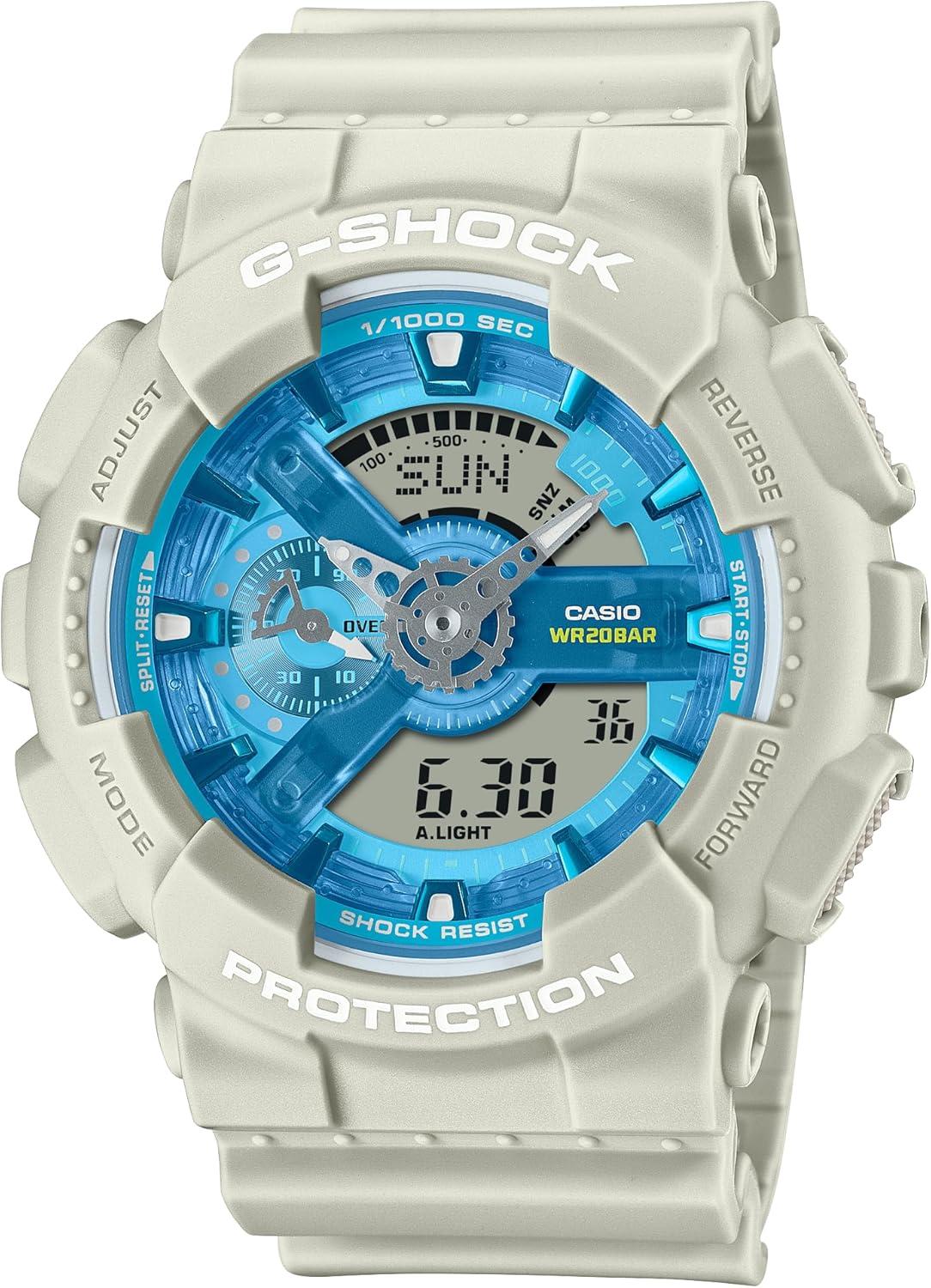 Casio G-Shock Oasis Beige Blue Dial Analog-Digital Watch GA-110AS-5A