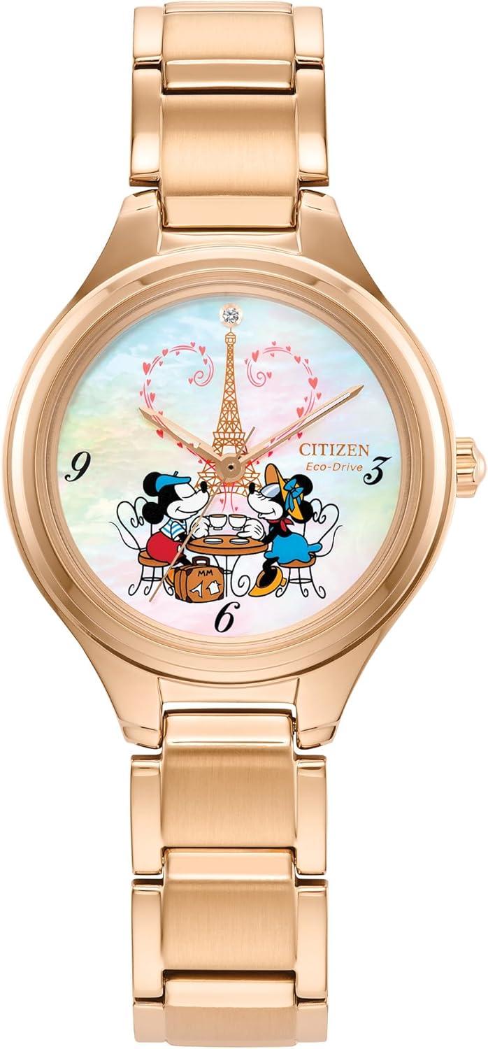 Citizen Women's Eco-Drive Mickey and Minnie Mouse Take Paris Watch