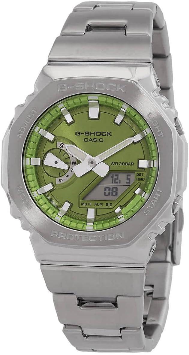 Casio G-Shock Octagonal Lime Green Stainless Steel Watch GM2110D-3A