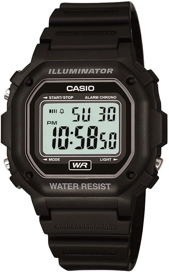 Casio Men's F108WH Illuminator Collection Black Resin Strap Digital Watch